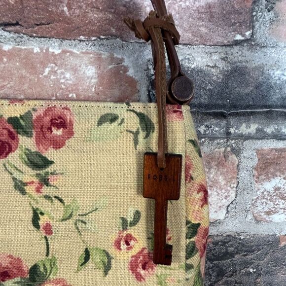 VTG Fossil Floral Canvas Leather Purse - Picture 2 of 8